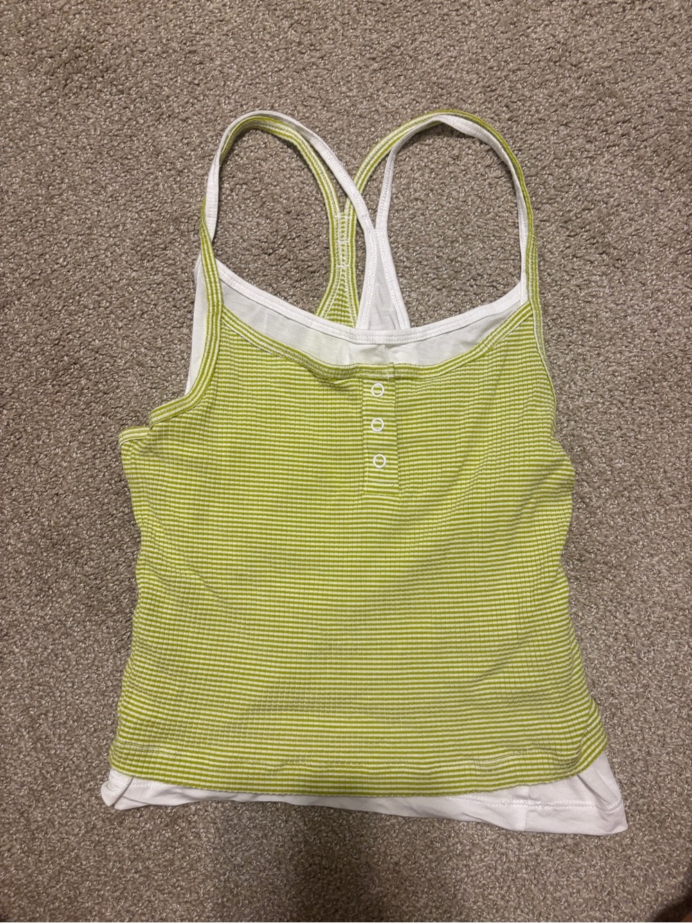 Lime Green Striped Racerback Tank Top